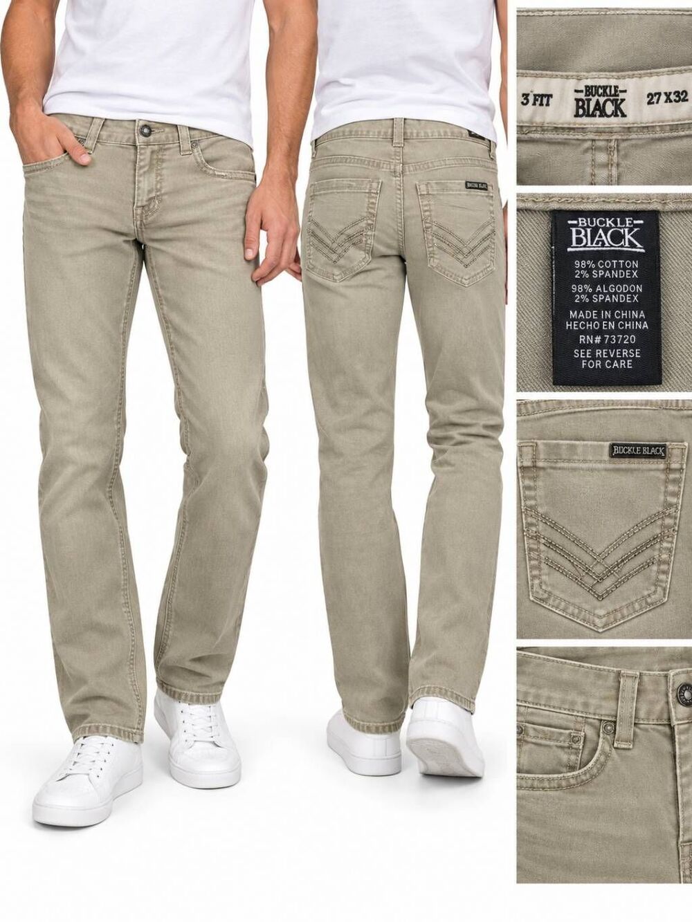 Buckle Black 3 Fit Jeans Women’s 27x32 Beige Stretch